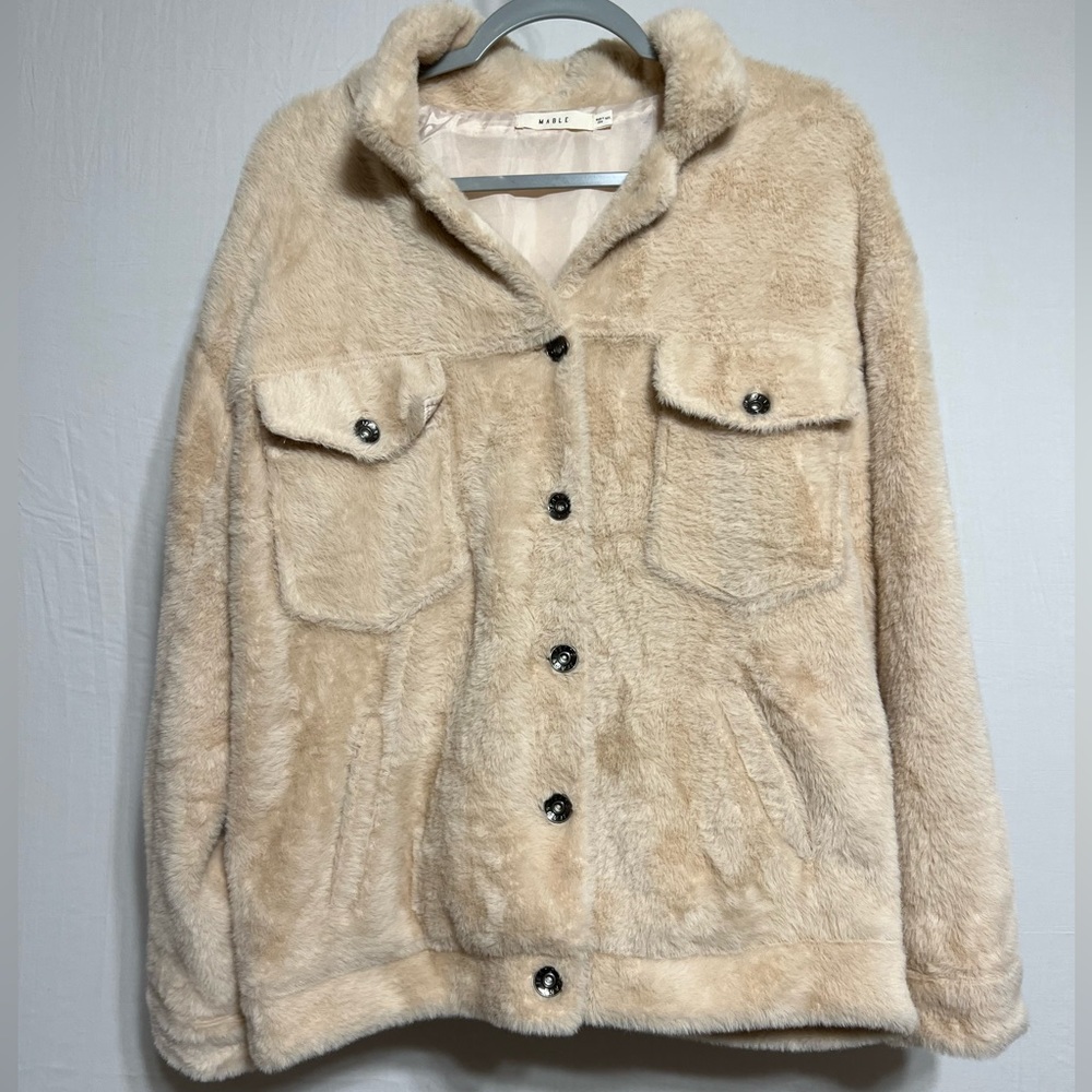 Mable | Fuzzy Button Down Jacket